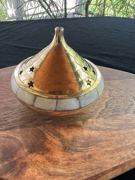 Brass and Mother of Pearl Incense Burner | Made in India