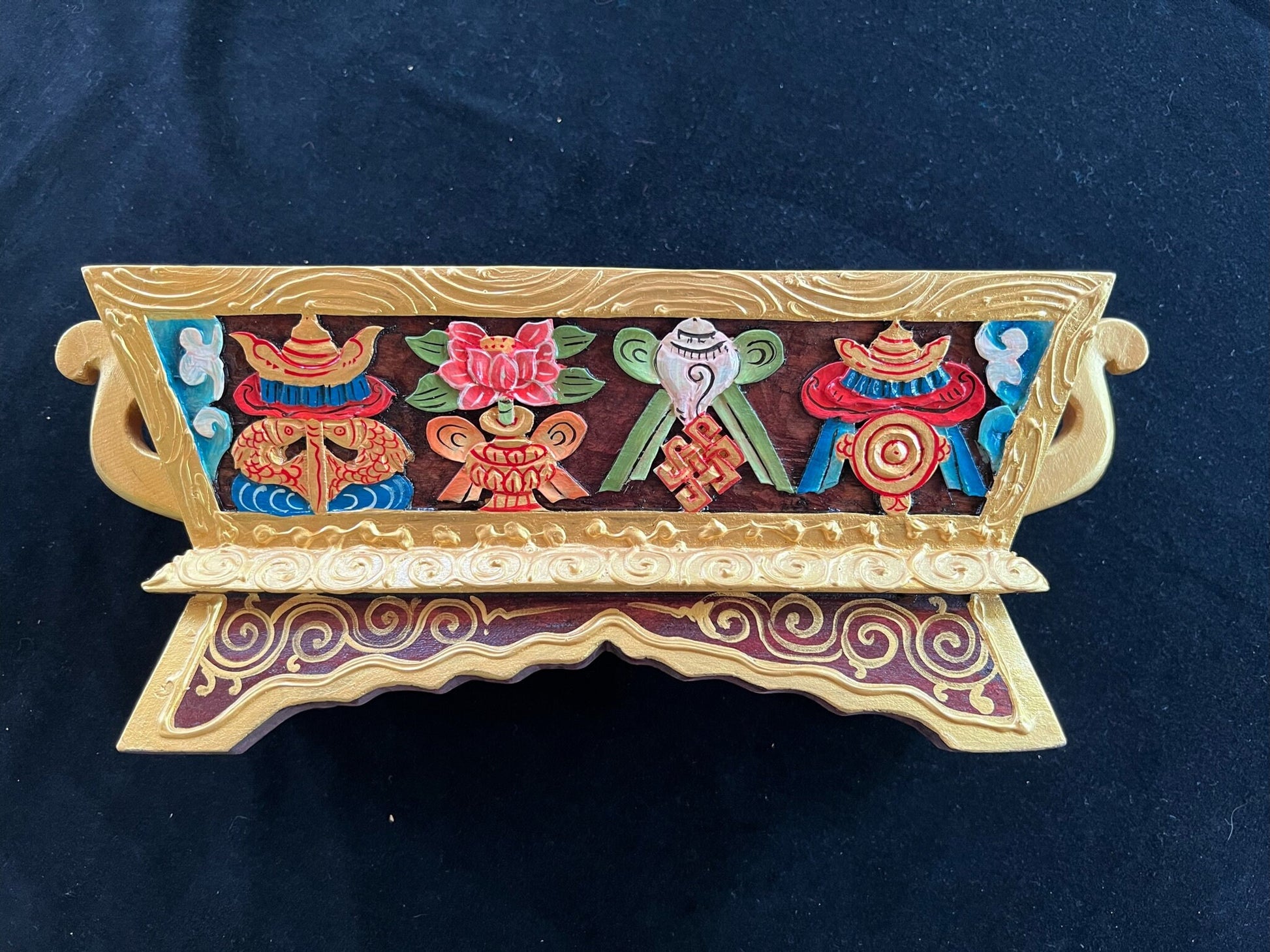Chemar Bo | Tibetan | 5 in x 16 in x 4 in | Hand Painted Wood | Tibetan New Year