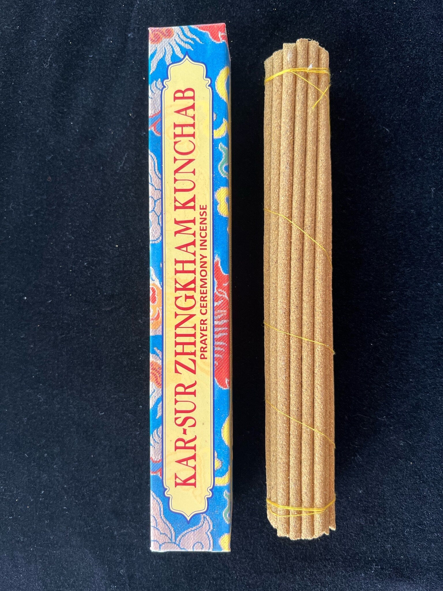 Kar-Sur Zhingkham Kunchab Prayer Ceremony Incense | Dhendup Pleasure Incense Incense  | Tibetan Incense | 30 sticks | 8 inch sticks