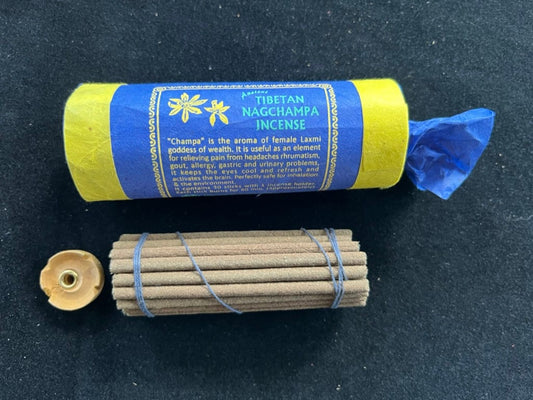 Ancient Tibetan Nag Champa Incense | Tibetan Incense | 30 sticks | w/ Mini Incense Holder
