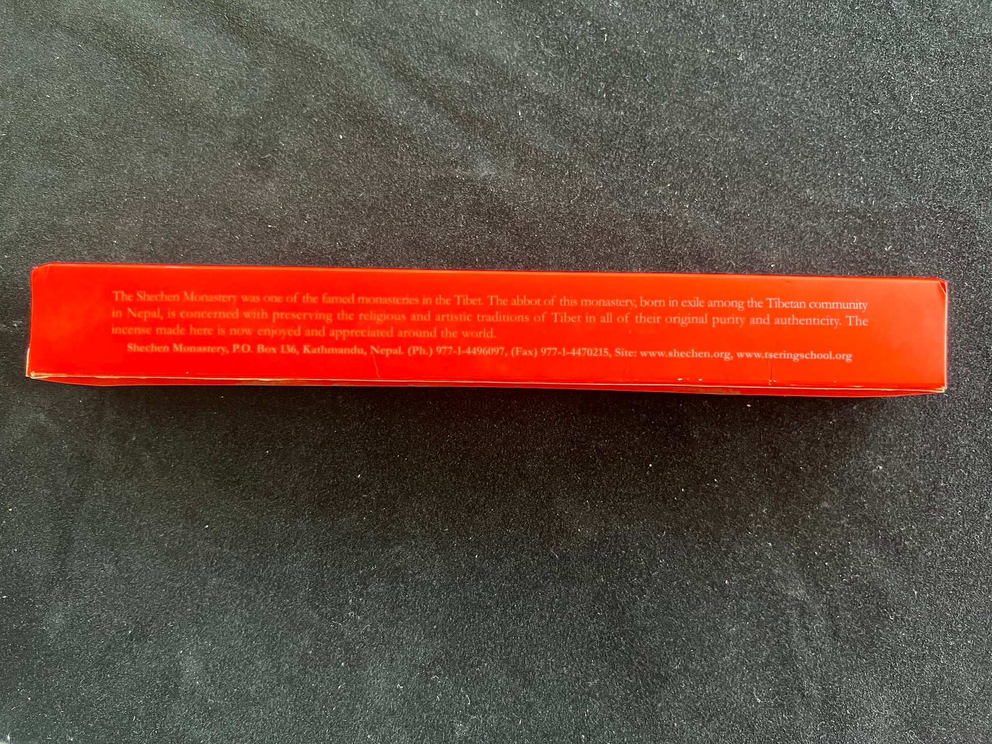 Shechen Red Box Incense | Tibetan Incense | 30 sticks | 10 inches
