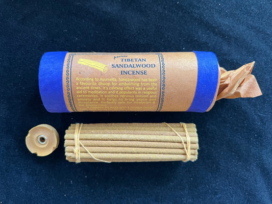 Ancient Tibetan Sandalwood incense | Tibetan Incense | 30 sticks | w/ Mini Incense Holder