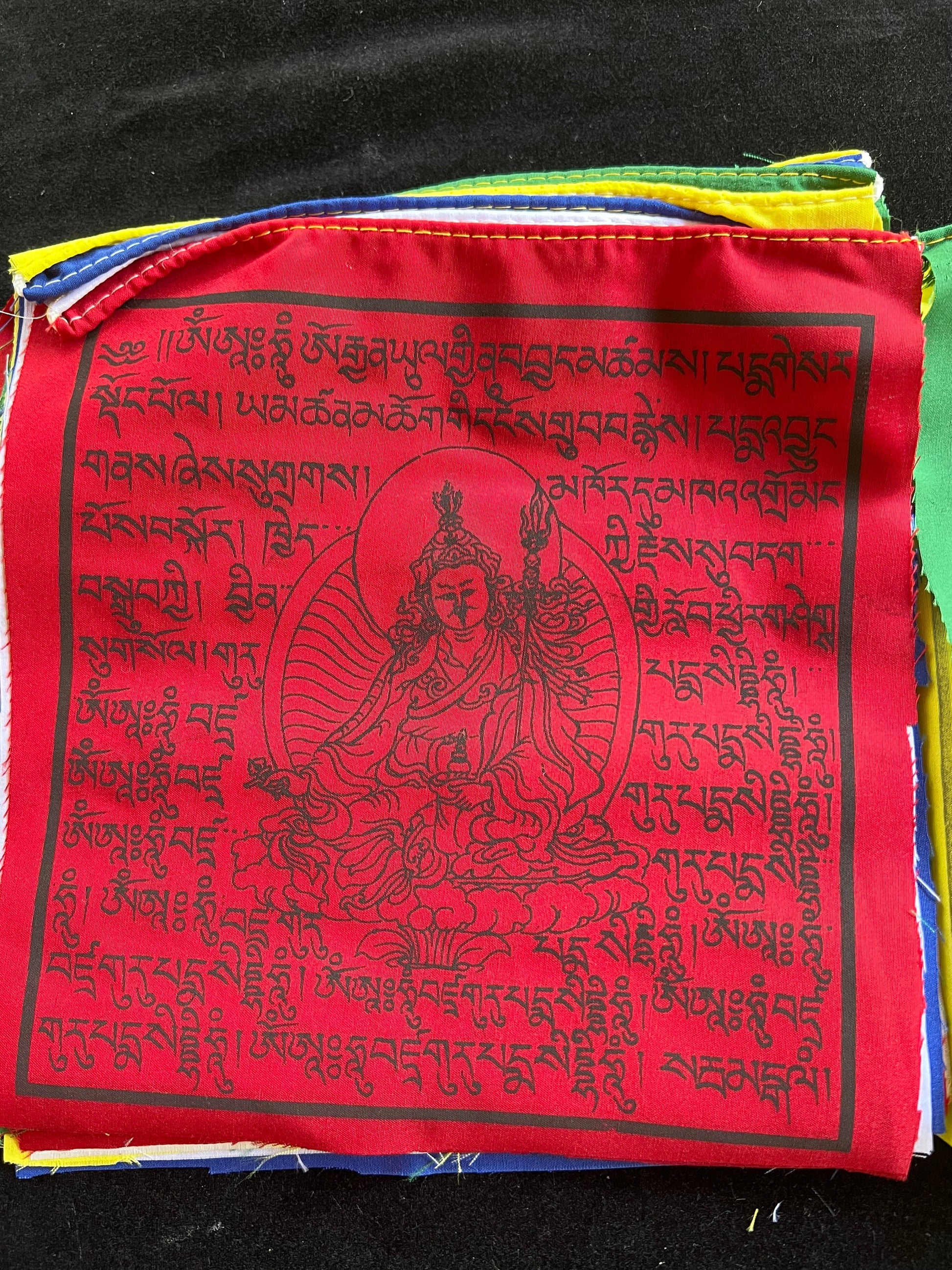 Multi Deity Tibetan Prayer Flags | 8in x 8in | 1 strand of 25 flags | Highest Quality