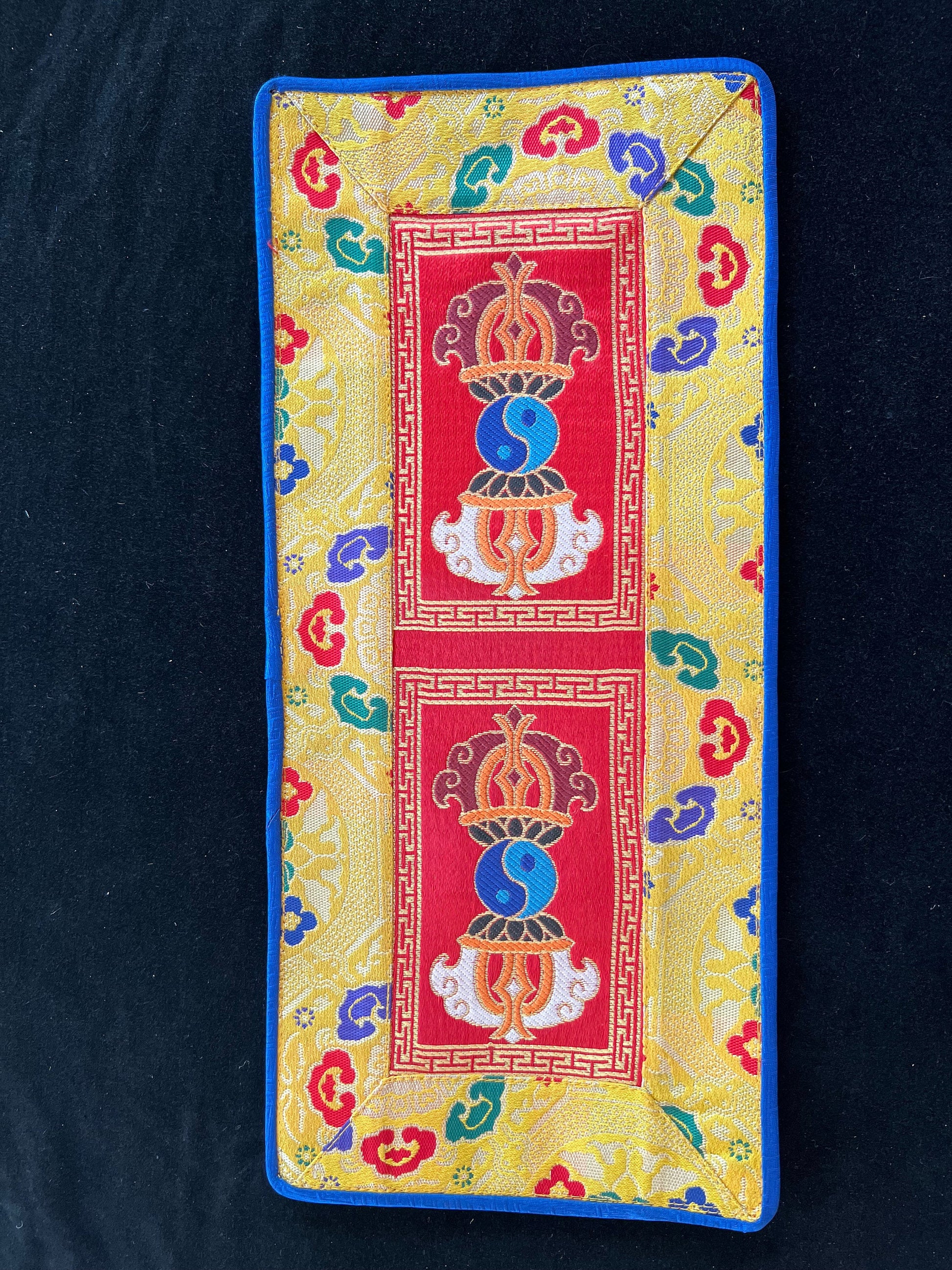 Double Dorje Table Brocade | Nepal | 14in x 6in | Bell & Dorje Mat | Assorted