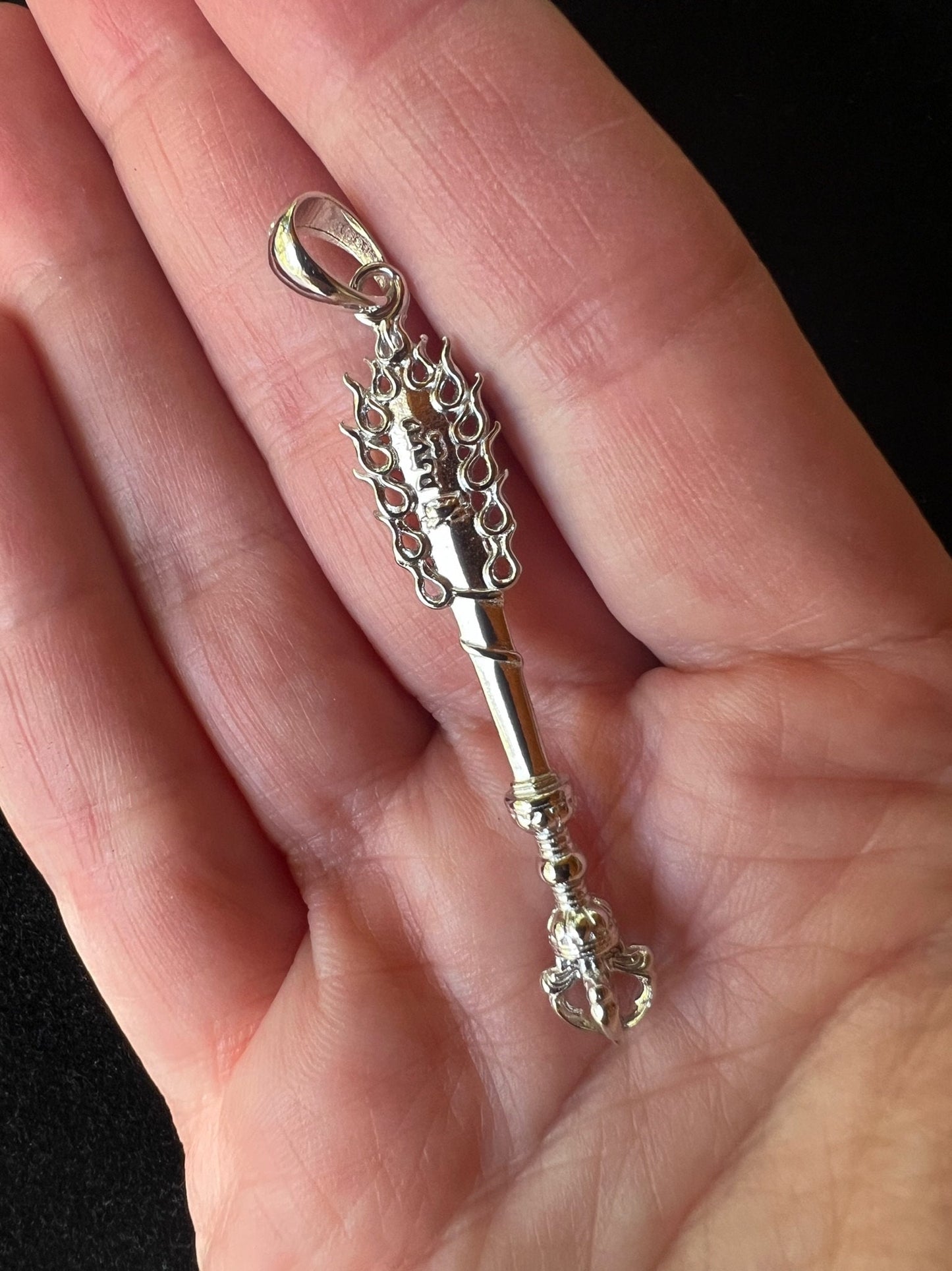 Silver Manjushri Wisdom Sword Pendant | 925 Sterling Silver | Approx. 2in | Wisdom and Insight | Pendant Only