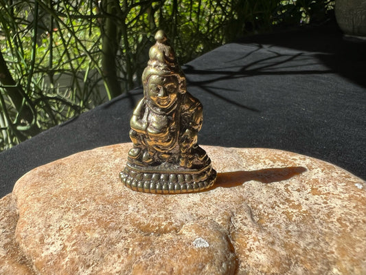 Small Black Dzambhala Statue | Handmade | Brass | 1.75 inches | Standing Dzambhala