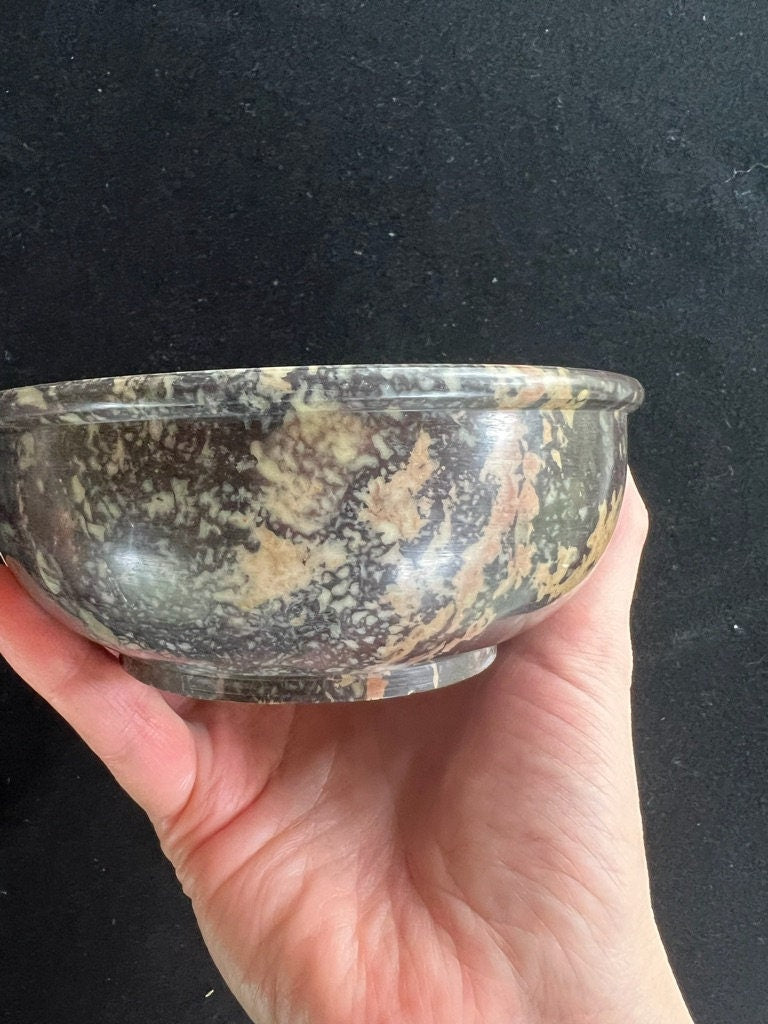 Soapstone Incense Bowl | Assorted Colors | Incense Burner | Approx. 5 inch Diameter | India