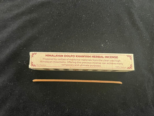 Himalayan Dolpo Khanyam Herbal Incense - Tan Box | Nepal | Approximately 35-40 sticks | 7 inches