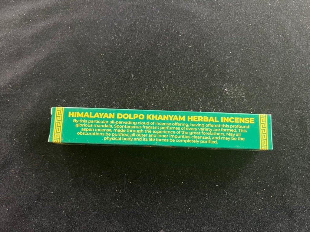 Himalayan Dolpo Khanyam Herbal Incense - Green Box | Nepal | Approximately 35-40 sticks | 7 inches