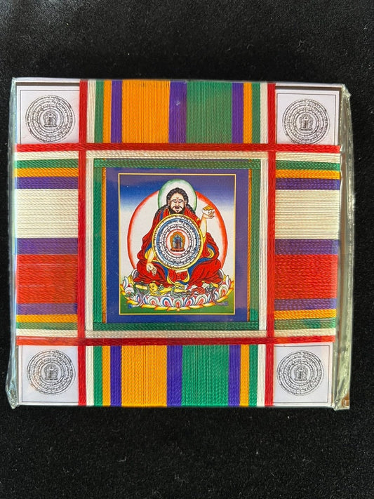 Earthquake Protective Amulet | | 4.5 in by 4.5 in | Protection Blessing | Thangtong Gyalpo and Kalachakra symbol