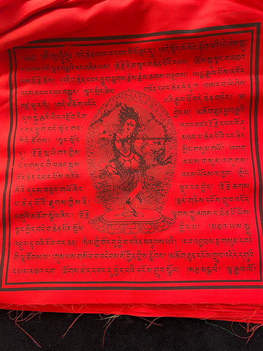 Kurukulle Prayer Flags | Tibetan Prayer Flags | 13 x 13 | Set of 25 | All Red | Kurukulla